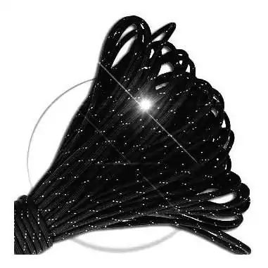 Lacets ronds paracorde noirs paillettes argentées pour vos…