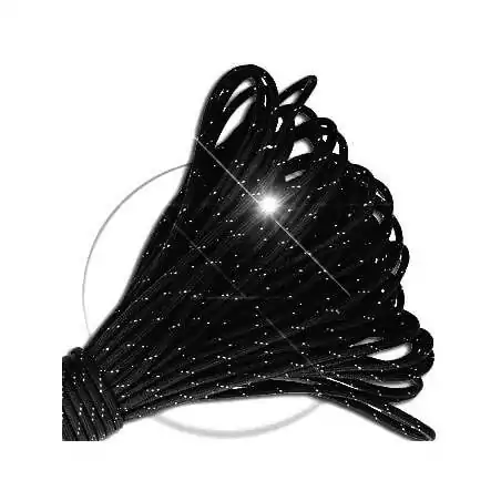 Lacets ronds paracorde noirs paillettes argentées pour vos…