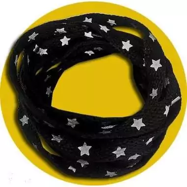 lacets chaussures noirs roses fluos à étoiles.Achat et…