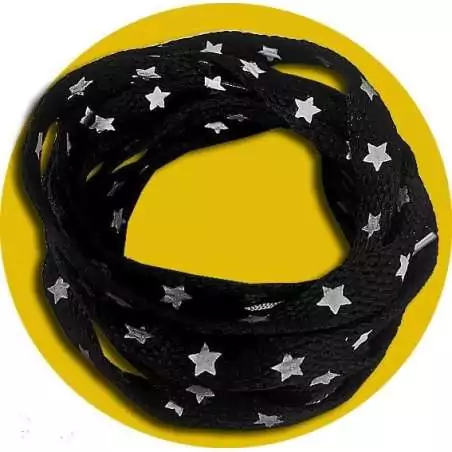 lacets chaussures noirs roses fluos à étoiles.Achat et…