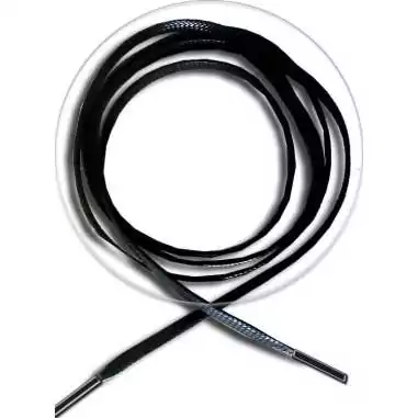 Lacets cirés plats en noir pour vos chaussures