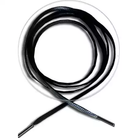 Lacets cirés plats en noir pour vos chaussures