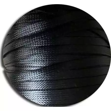 Lacets cirés plats en noir pour vos chaussures