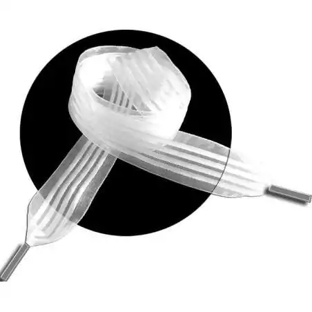 Lacets organza rayés&nbsp;satiné blanc pour vos chaussures