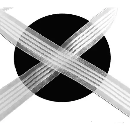 Lacets organza rayés&nbsp;satiné blanc pour vos chaussures