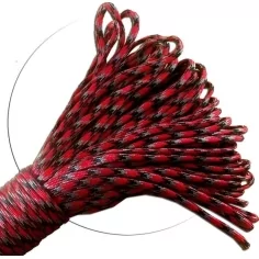 Lacets ronds paracorde&nbsp;rouge+gris+noir pour vos chaussures