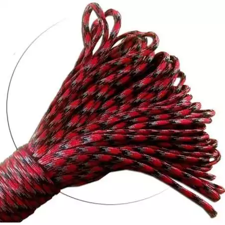 Lacets ronds paracorde&nbsp;rouge+gris+noir pour vos chaussures