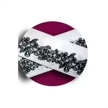 Lacets de chaussures larges satin dentelle…