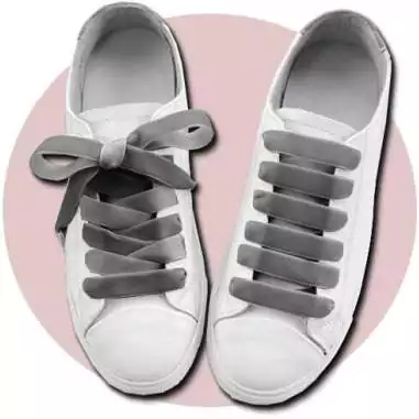 Lacets velours&nbsp;gris souris pour vos chaussures