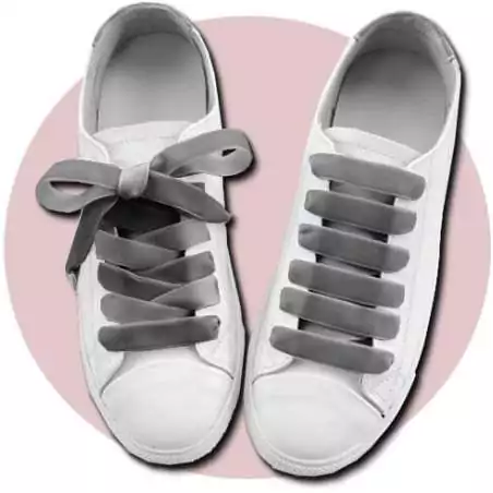 Lacets velours&nbsp;gris souris pour vos chaussures