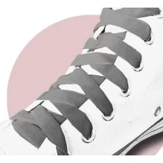 Lacets velours&nbsp;gris souris pour vos chaussures