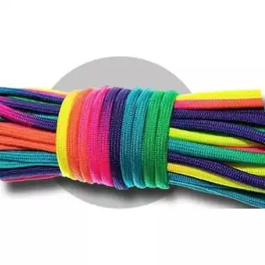 Lacets de chaussures multicolores fluos et ronds, en…