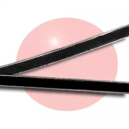 Lacets fins velours noir & argenté pour vos chaussures