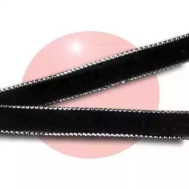 Lacets fins velours noir & argenté pour vos chaussures