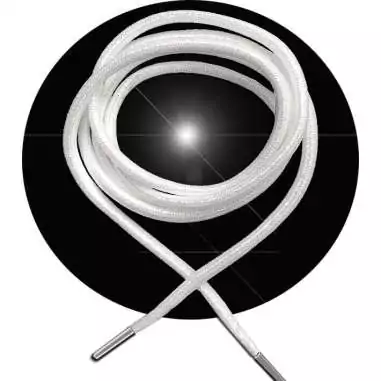 Lacets ronds blancs&nbsp;paillettes pour vos chaussures