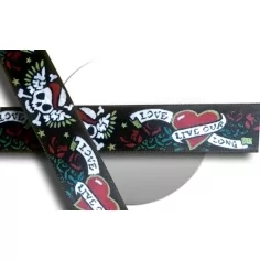 Lacets satin noir&nbsp;love rebelle pour vos chaussures 2