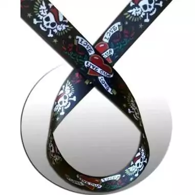 Lacets satin noir&nbsp;love rebelle pour vos chaussures