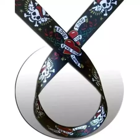 Lacets satin noir&nbsp;love rebelle pour vos chaussures