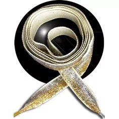 Lacets velours pailleté doré & argenté pour vos chaussures