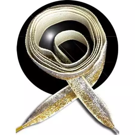 Lacets velours pailleté doré & argenté pour vos chaussures