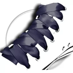 Lacets en satin bleu marine pour vos chaussures