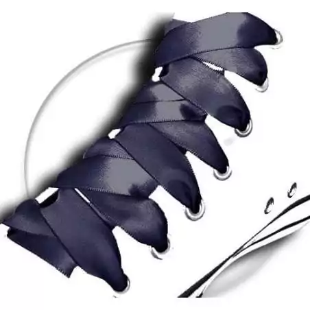 Lacets en satin bleu marine pour vos chaussures