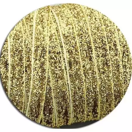 Lacets en velours pailleté doré. pour vos chaussures
