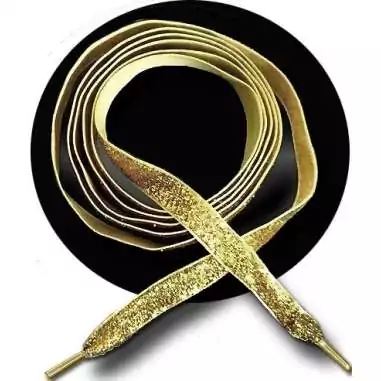 Lacets en velours pailleté doré. pour vos chaussures