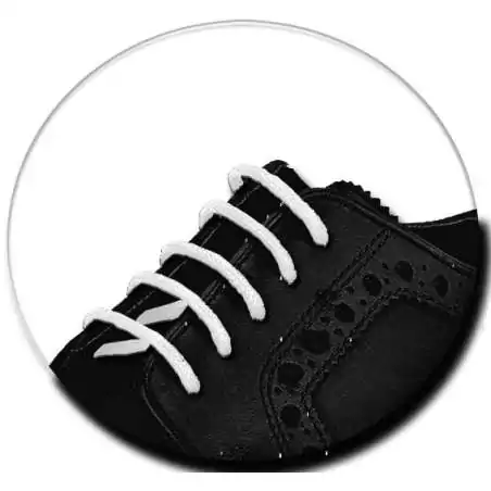 Lacets fins cirés en blanc pour vos chaussures