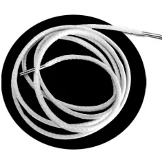 Lacets fins cirés en blanc pour vos chaussures