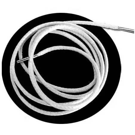 Lacets fins cirés en blanc pour vos chaussures