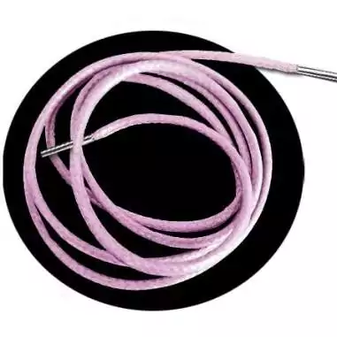 Lacets fins cirés en rose pâle pour vos chaussures