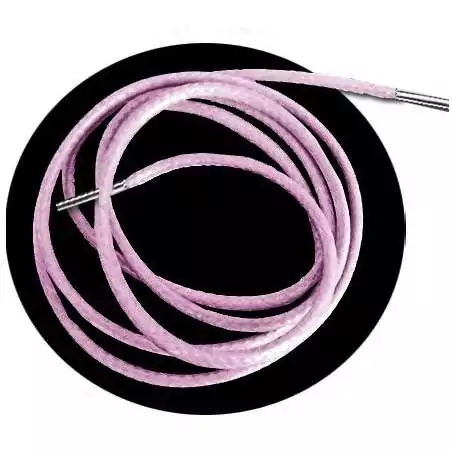 Lacets fins cirés en rose pâle pour vos chaussures