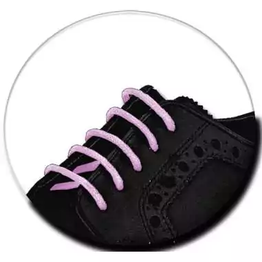 Lacets fins cirés en rose pâle pour vos chaussures