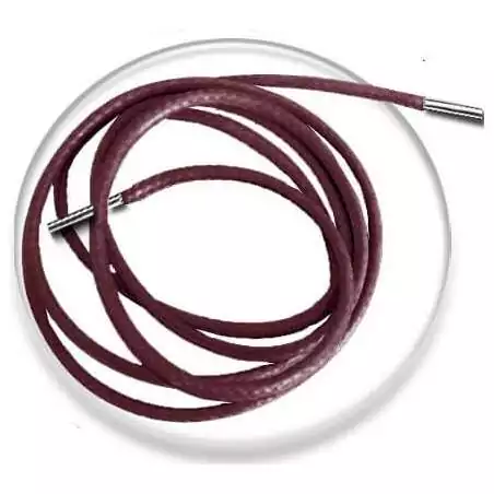 Lacets fins cirés en bordeaux pour vos chaussures