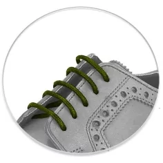Lacets fins cirés en vert kaki pour vos chaussures 2
