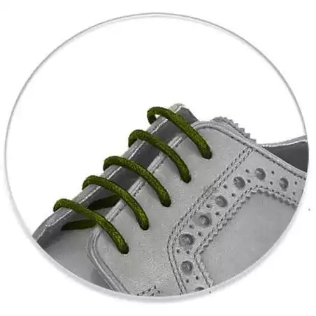 Lacets fins cirés en vert kaki pour vos chaussures