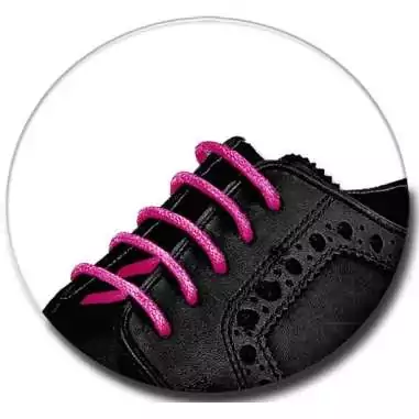 Lacets fins cirés en rose fushia pour vos chaussures