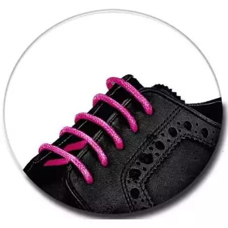 Lacets fins cirés en rose fushia pour vos chaussures