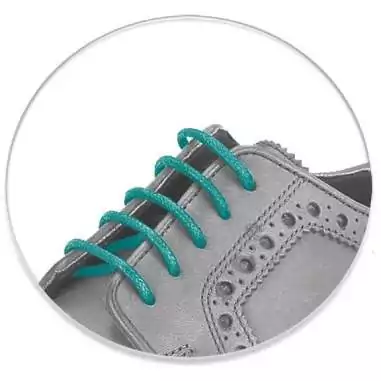 Lacets fins cirés en bleu-vert canard pour vos chaussures