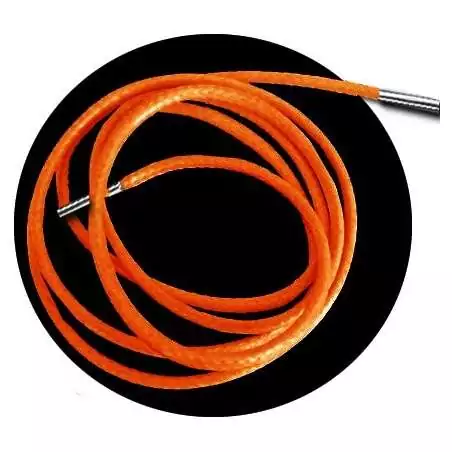 Lacets fins cirés en orange fluo pour vos chaussures