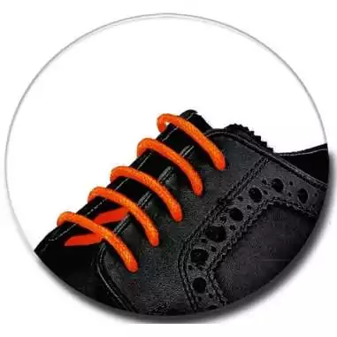Lacets fins cirés en orange fluo pour vos chaussures