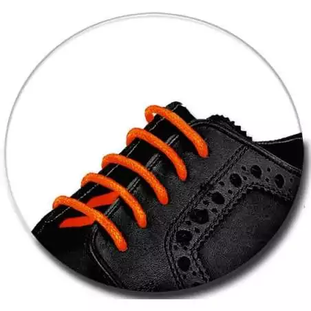 Lacets fins cirés en orange fluo pour vos chaussures