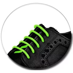 Lacets fins cirés en verts fluo pour vos chaussures
