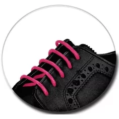 Lacets fins cirés en roses fluo pour vos chaussures 2