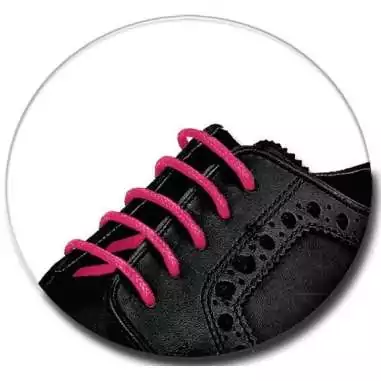 Lacets fins cirés en roses fluo pour vos chaussures