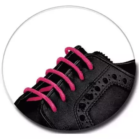 Lacets fins cirés en roses fluo pour vos chaussures
