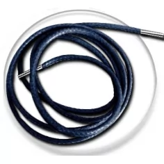 Lacets fins cirés en bleu marine pour vos chaussures