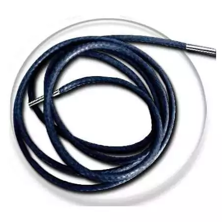 Lacets fins cirés en bleu marine pour vos chaussures