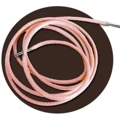 Lacets fins cirés roses-orangés pêche pour vos chaussures